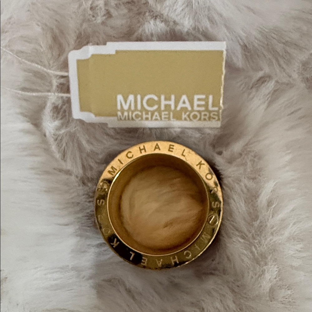 MICHAEL Michael Kors Gold and Brown Tortoise Shell Ring SZ 6 - Picture 4 of 6